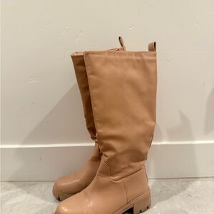 SHEIN Tan Heeled Boots for Women